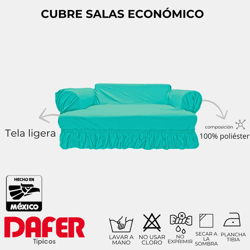 Cubresalas Económico Liso 3 Plazas Faldón Ajustable