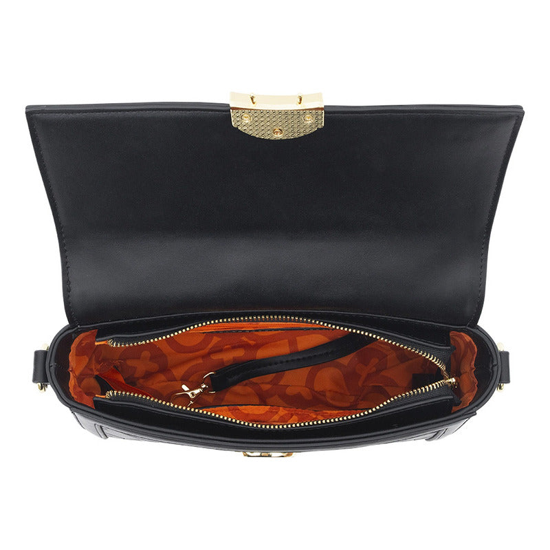 Bolso De Mano Para Mujer Mod. Ji2133 Marca Jaime Ibiza® Negro Geométrico Níquel Nude/negro