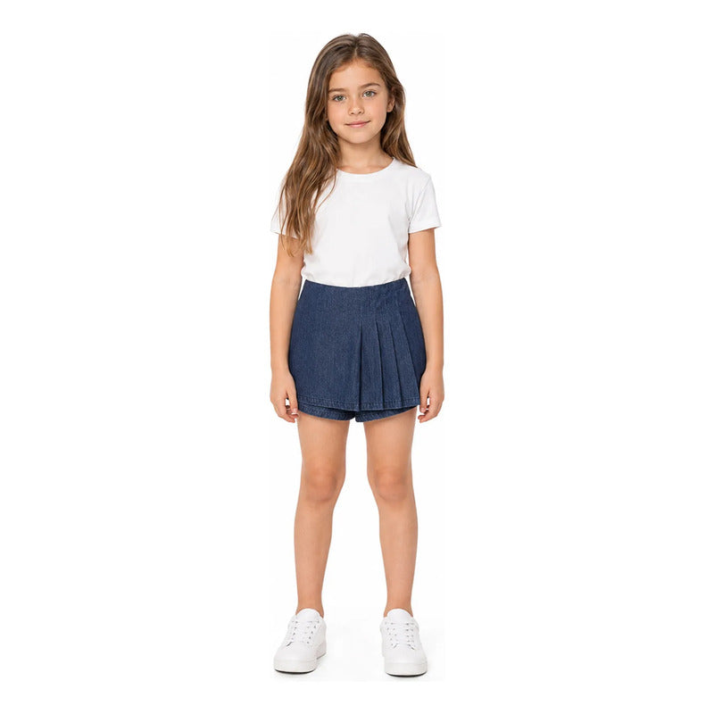 Falda Short Casual Para Niña Mod. Zkgap0402 Marca Zippy® Mezclilla Lisa 13-14 Años