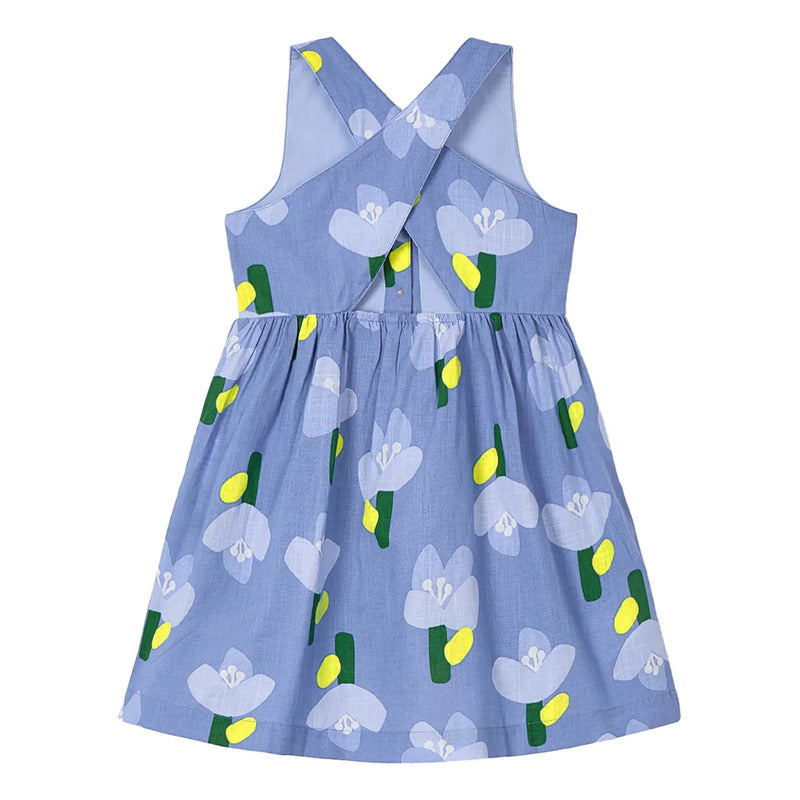 Vestido Cómodo Casual Para Niña Mod.3960 Marca Mayoral® Añil Floreado 9 Años
