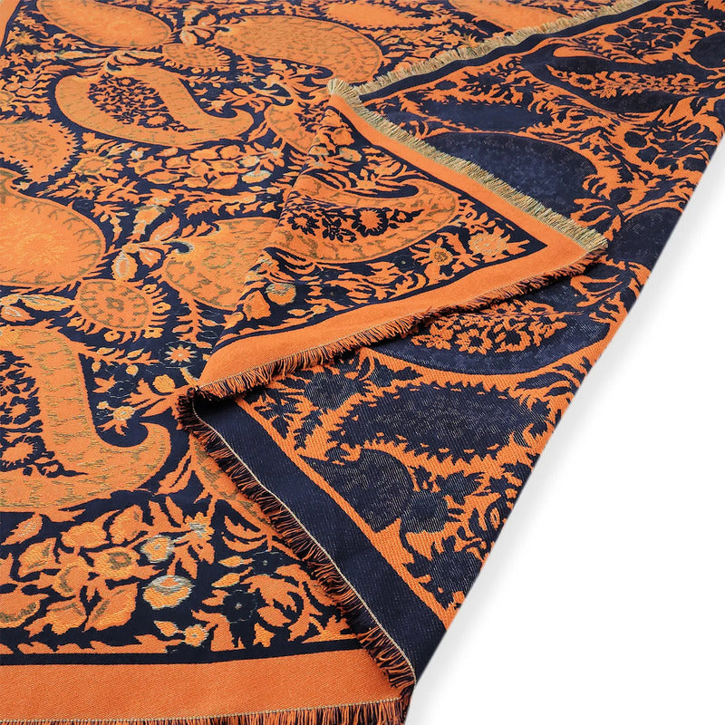 Chalina Chal Elegante Suave Para Mujer 130x130cm Naranja Naranja Geométrico Unitalla
