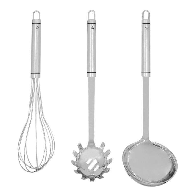 Set De Utensilios Para Cocina 6pz+ Rac Organizador Metaltex® Plateado
