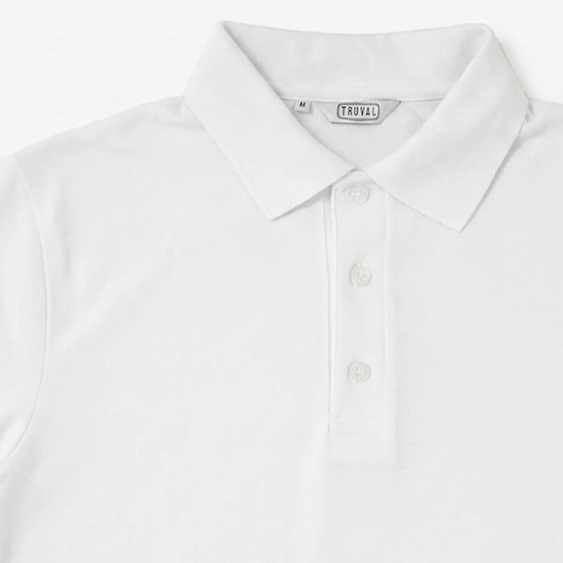 Playera Polo Para Hombre Mod.play01 Marca Truval® Blanco M Lisa