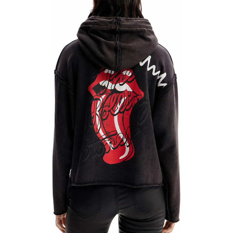 Sudadera The Rolling Stones Oversize 23wwsk58/2000 Desigual® Xl Negro The Rolling Stones