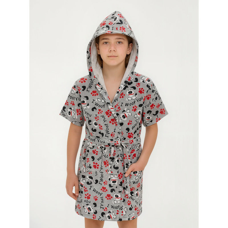 Bata De Baño Microfibra Estampada Diseños Animados