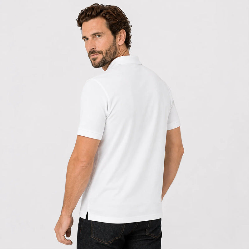Playera Polo Para Hombre Mod.play01 Marca Truval® Blanco G Lisa