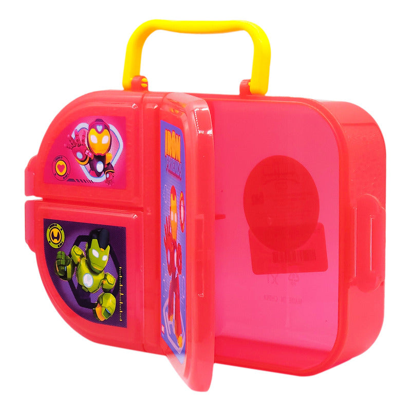 Lonchera Escolar Infantil 3 Divisiones Diseños Animados