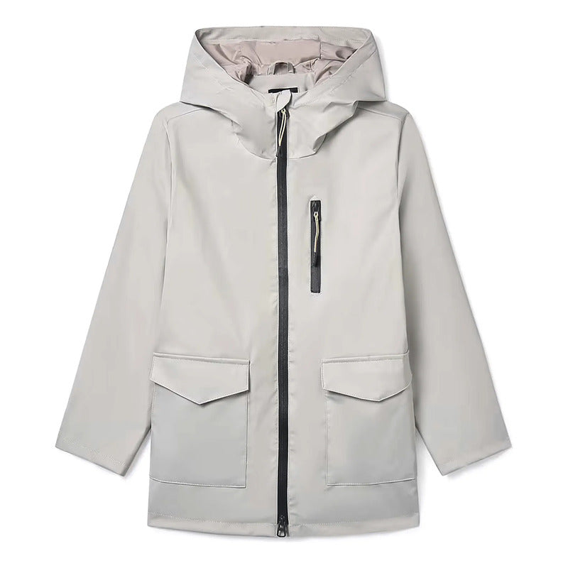 Chamarra Juvenil Impermeable Mod.6418 Marca Mayoral® Gris 14 Lisa