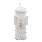 Set Para Bautizo Vela+concha+toalla+caja De Madera