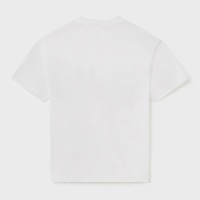 Playera Casual Cómoda Para Niño Mod.6082 Marca Mayoral® Blanco Soda 14 Años Lisa