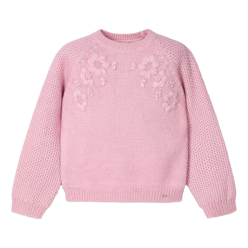 Sueter Tejido Para Niña Mod. 4354 Marca Mayoral® Rosa Claro Tejido 8