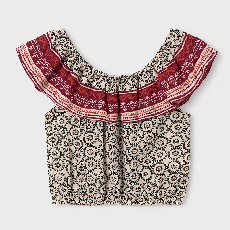 Blusa Corta Con Holán Para Niña Mod.6024 Marca Mayoral®