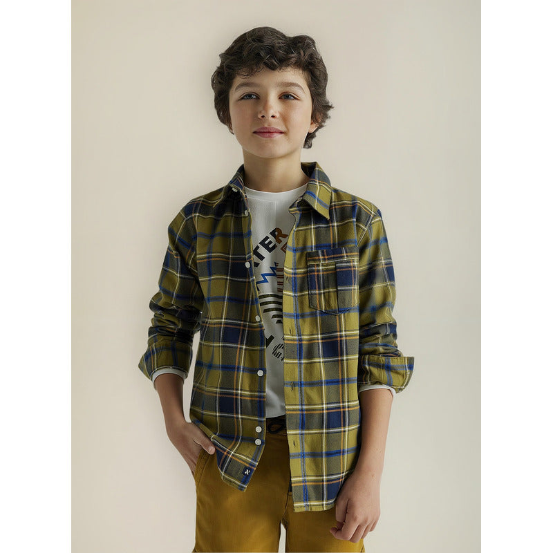 Camisa De Cuadros Franela Para Niño Mod.7111 Khaki Mayoral®