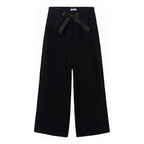 Pantalón Cropped Con Lazada De Punto Roma Mod.6577 Mayoral® Negro Liso 14
