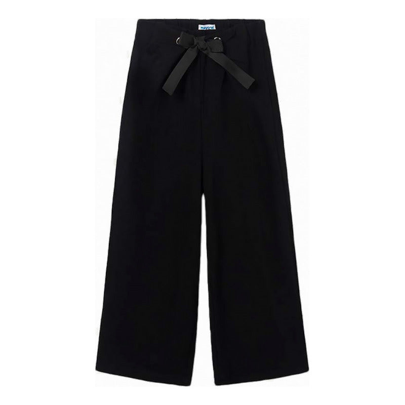 Pantalón Cropped Con Lazada De Punto Roma Mod.6577 Mayoral® Negro Liso 14