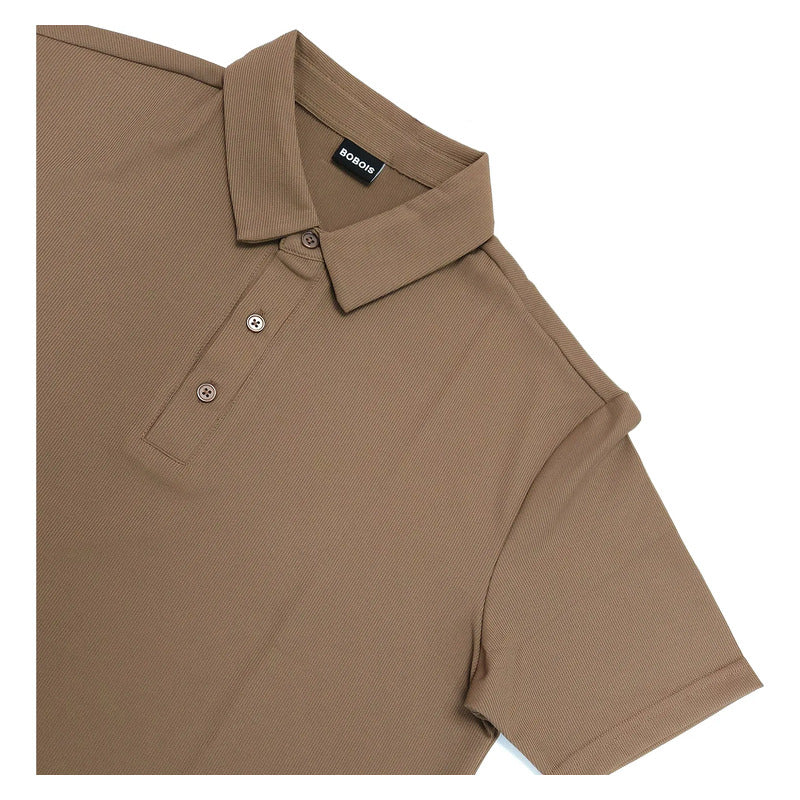Playera Polo Para Hombre Piqué Stretch Transpirable Bobois® Camello M Cuadriculado