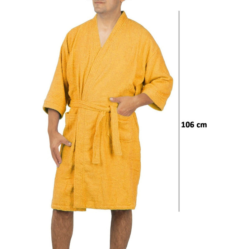 Bata De Baño Unisex Absorbente Unitalla Tela Suave Ligera