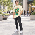 Playera Oversize Fit Hombre Dragon Ball Z Mascara De Latex® Beige Sheron M Lisa
