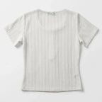 Blusa Casual Semi Calada Para Mujer Mod. K799 Marca Julys® Ivory Calado Ch