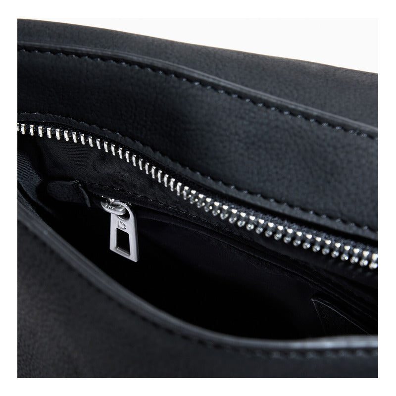 Bolso Cruzado Efecto Piel Tachuelas 25waxpbh/2000 Desigual® Negro Lisa Níquel