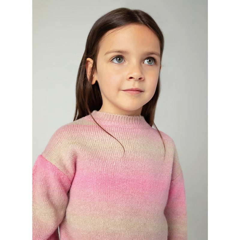 Suéter Tejido Para Niña Mod.4360 Marca Mayoral® Rosa Líneas 9