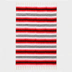 Falsa Artesanal 1.90m X 1.20m Cobija Multiusos Mexicana Geométrico 1 Kg Rojo