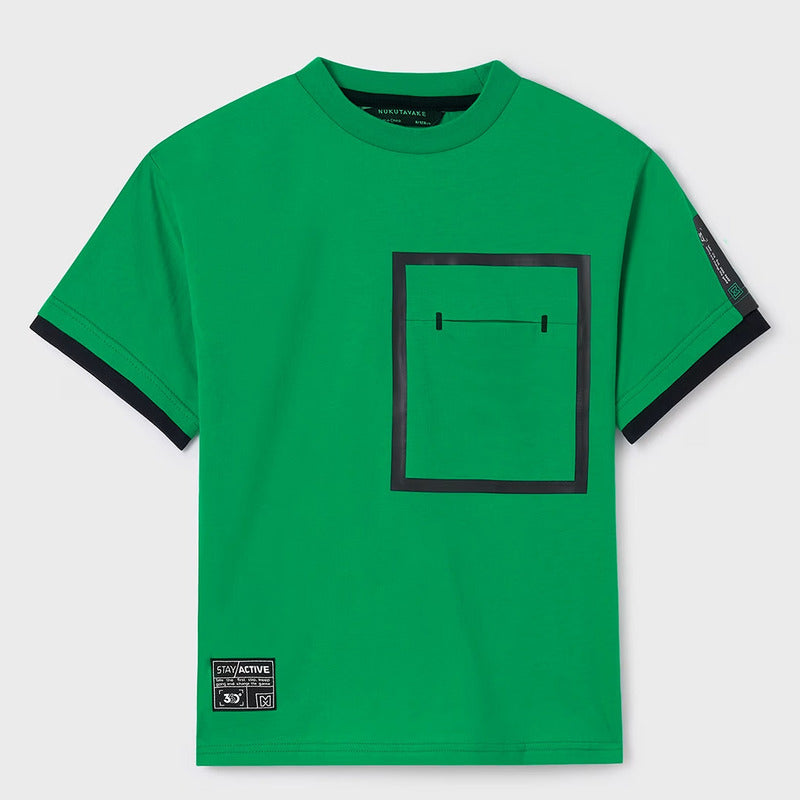 Playera Oversize Fit Para Niño Mod.6046 Marca Mayoral Clorofila Líneas 8 Años Lisa