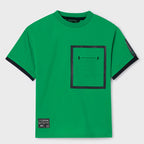 Playera Oversize Fit Para Niño Mod.6046 Marca Mayoral Clorofila Líneas 18 Años Lisa
