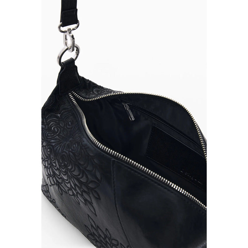 Bolso Para Mujer Con Bordado Mod.26saxp Marca Desigual® Negro Bordado Níquel