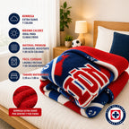 Cobertor Edredón De Borrega Matrimonial Providencia® Futbol Cruz Azul 1 Kg Multicolor