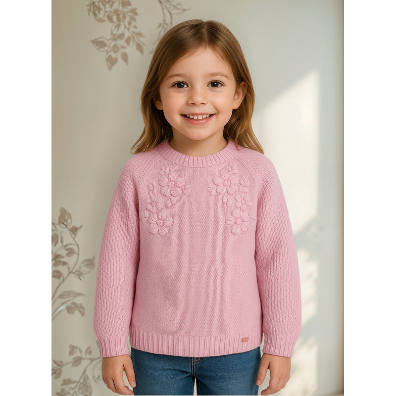 Sueter Tejido Para Niña Mod. 4354 Marca Mayoral® Rosa Claro Tejido 6