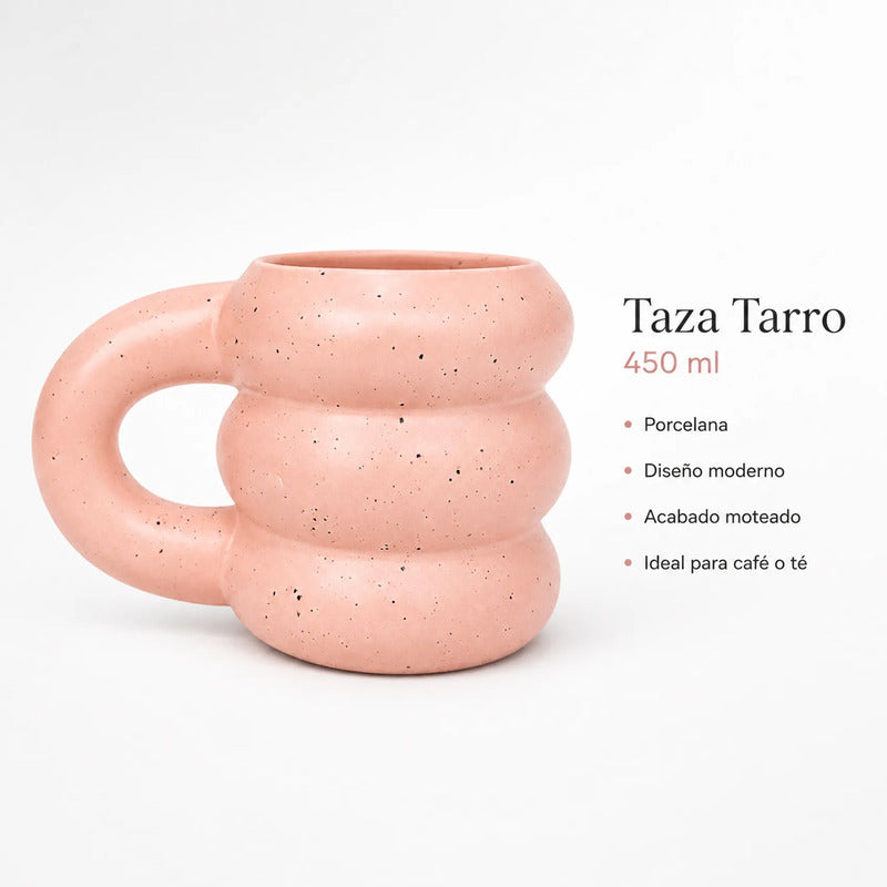 Taza Tarro De Porcelana En Forma De Donas 450ml Top Choice® Salmón Donas