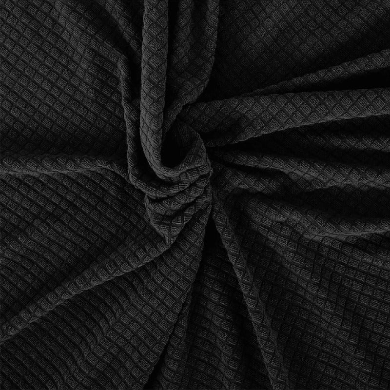 Cubre Sala Set 3 Piezas Estirable Ajuste Perfecto Blank &co® Negro Geométrico