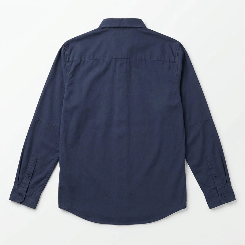 Camisa Lino Regular Fit Para Hombre Mod. Le2601 Roosevelt® Marino Lisa M