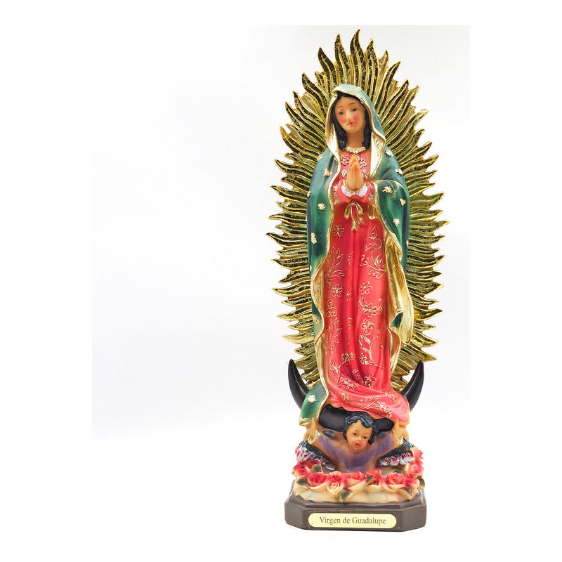 Imagen Religiosa De Resina Virgen De Guadalupe 29cm Multicolor