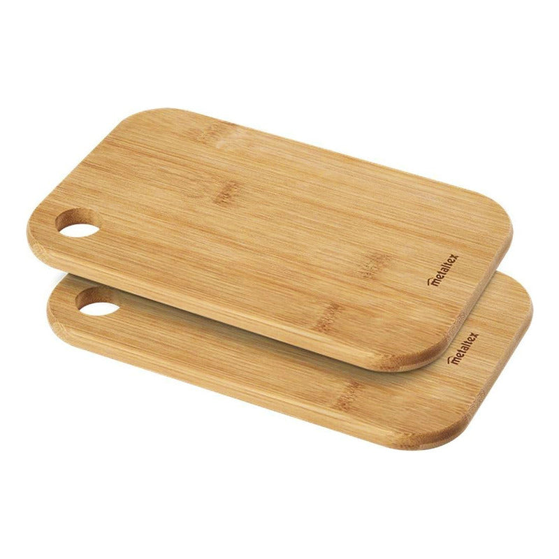 Set De 2 Tablitas Para Cortar De Bamboo Marca Metaltex®
