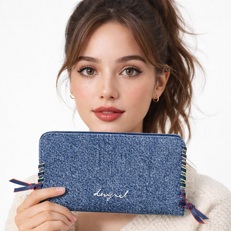 Cartera Denim Con Detalles Trenzados 26sayd05/5005 Desigual® Azul Cielo Denim
