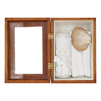 Set Para Bautizo Vela+concha+toalla+caja De Madera