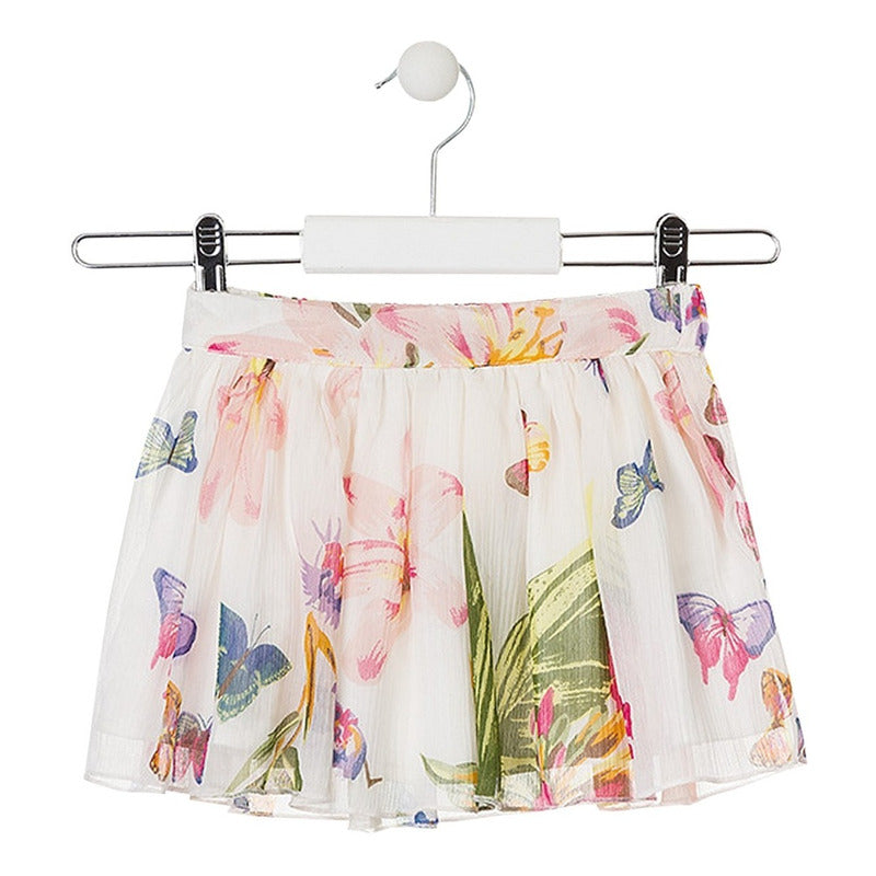 Falda Floreada De Niña Mod.016-77814al Marca Losan®