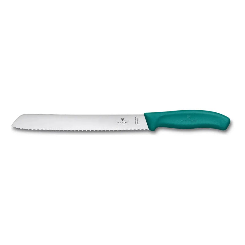 Cuchillo Para Pan 34cm Mod.6.8636.l9b Marca Victorinox® Color Azul Petróleo 6.8634.21c1b
