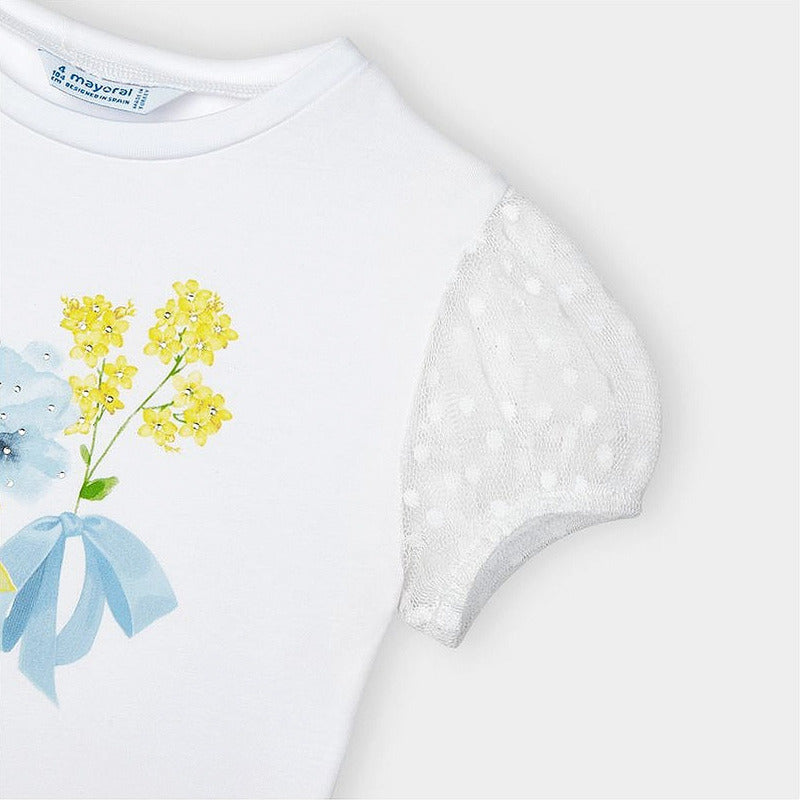 Blusa De Niña Con Estampado Flores Mod.3001 Marca Mayoral®