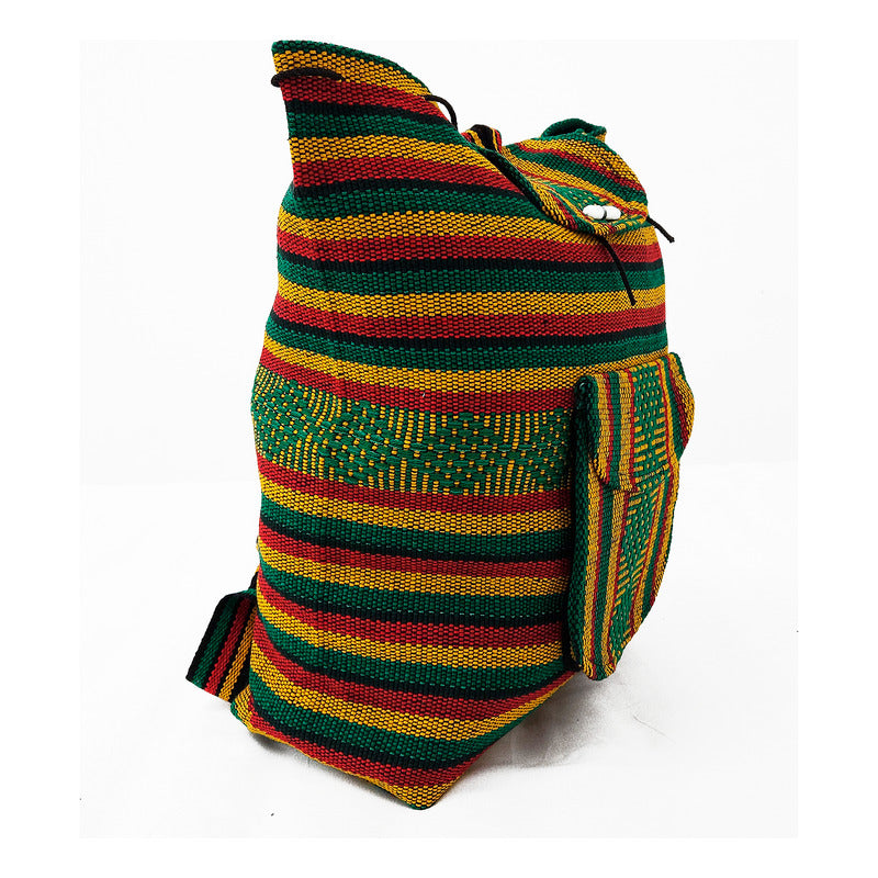 Mochila Artesanal Tejida Tipo Morral Con Bolsillo Frontal 10kg