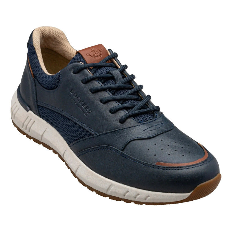 Tenis Casual Para Caballero Mod. D2126802 Marca Dockers® Azul Marino Liso 26 Mx