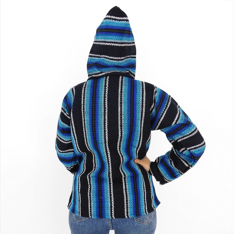 Suéter Poncho Canguro Artesanal Hoodie Acrilico Colores