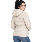 Chamarra De Pluma Para Mujer Dw90-pol7642 Greenlander® Beige Eg Capitonado