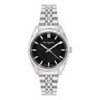 Reloj Para Mujer Np22362lacni Marca Nivada Swiss® Plateado Negro