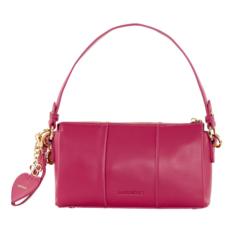 Bolso Crossbody Para Mujer Mod. Ji 2896 Marca Jaime Ibiza® Rosa Chicle Lisa Níquel