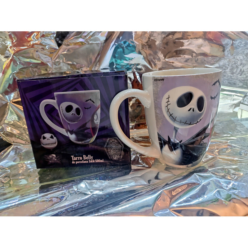 Taza Jack Y Sally Cerámica Blanca 500ml Apta Microondas Lavavajillas Belly Y Jack