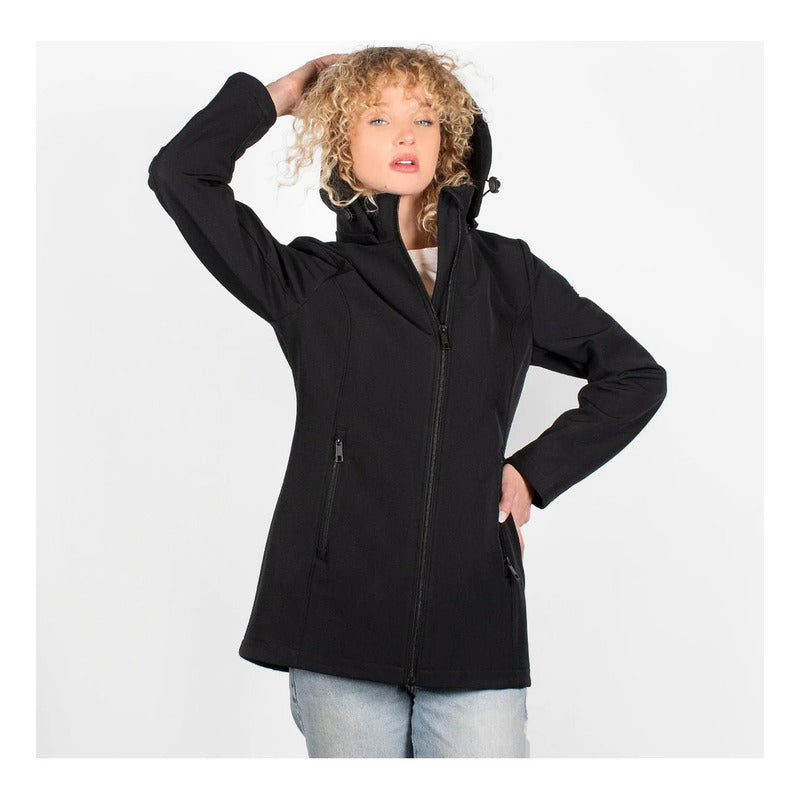 Chamarra Para Mujer Mod.dw89-pol7888 Marca Greenlander® Negro 1xg Lisa