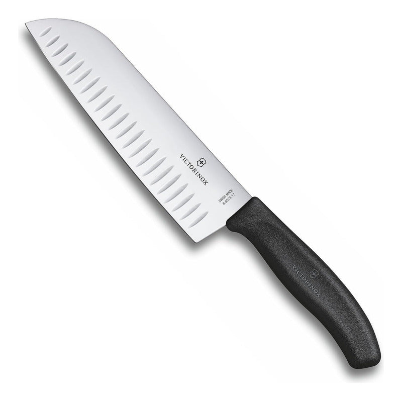 Cuchillo M.santoku Knife 17cm Troquelado Marca Victorinox® Negro